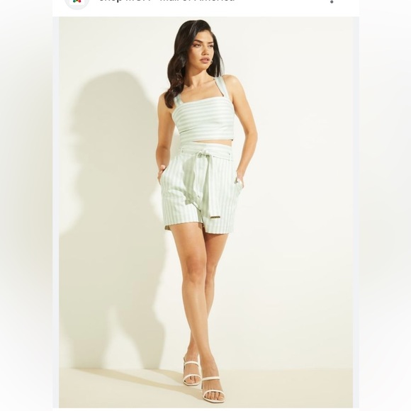 Marciano Striped High Waist Shirts - Size M (6) - Picture 2 of 15